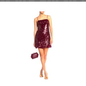 ❤❤❤ Sequined Mini Dress - Burgundy